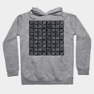 Monochrome Square Stripes Pattern Hoodie